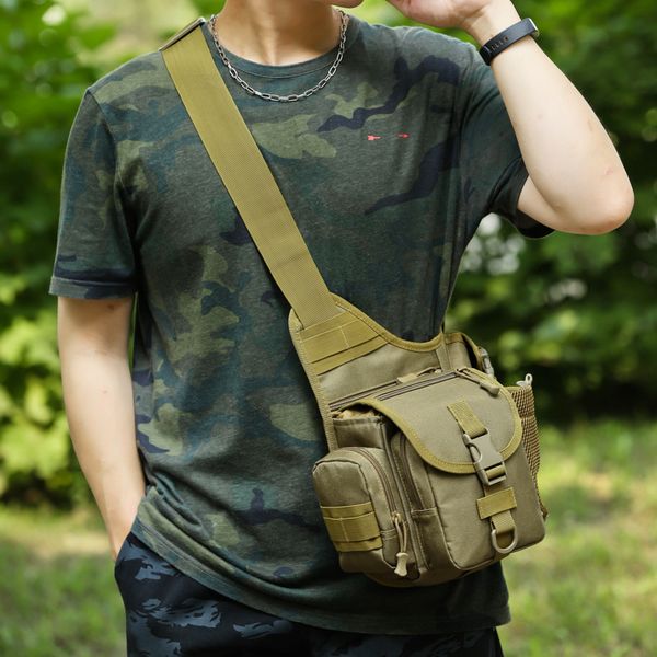 Bolso de pecho del ejército para hombre, bolsa de sillín para deportes al aire libre, bolso de muslo táctico, bolso de hombro tipo bandolera, bolsa de sillín, bolsa para cámara