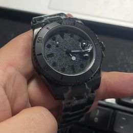 Montre mécanique automatique pour hommes 40MM 904L AAA montre de luxe mode cadran noir bracelet noir boucle pliante montre classique