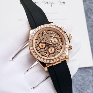 Reloj mecánico automático para hombre, anillo de diamantes, estilo clásico, correa de caucho de 40 mm, esfera de acero inoxidable, reloj con esfera de diamante, zafiro, reloj súper brillante, venta directa