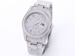 Automatisch mechanisch herenhorloge Mosang Diamond Gold Horloges Beweging Handingelegde precisieketting 41 mm Precisiestaal Saffierglas Digitale designerhorloges