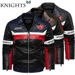 Heren Herfst en Winter Jas Lederen Jas Motorfiets Stijl Mannelijke Racing Auto Casual Jassen voor Mannen Warme Overjas L-3XL 211009