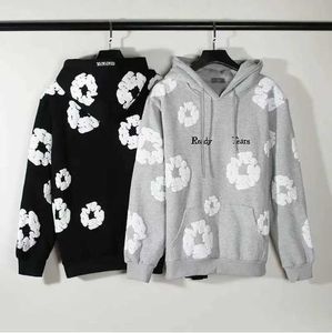 Pantalons à capuche d'automne pour hommes Readymade Foam Flower Co Branded Denim Tears Femmes Puff Imprimer Pull en détresse Broderie à capuche Blanc Kapok Tidal Sweatshirts U4OW