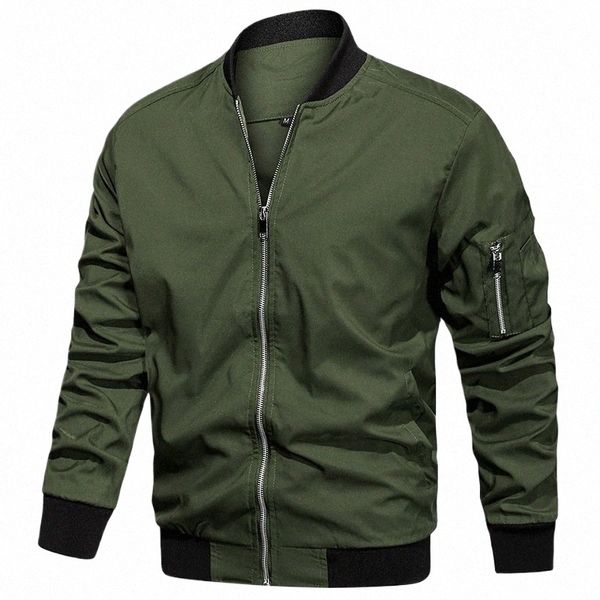 Chaqueta de bombardero ligera de otoño para hombre Abrigo de béisbol de trabajo universitario de vuelo de primavera informal Tamaño de EE. UU. 14yI #