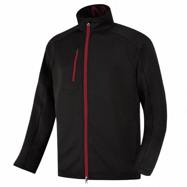 Ropa de golf de otoño e invierno para hombre, cortavientos de golf impermeable, chaqueta deportiva transpirable y cálida, abrigos de entrenamiento con cremallera completa r1Aw #