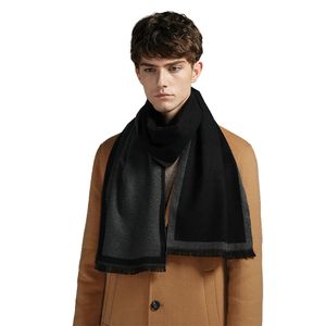 Hommes automne hiver laine mélange écharpe Gentleman luxe cachemire sentiment silencieux printemps automne Plaid Wrap doux chaud foulard 240112