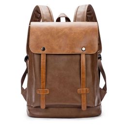 Sac à dos masculin de mode coréen sac à dos collégial collégial schoolbag schoolbag loisir en cuir sac à dos 230615