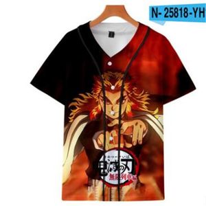 Hommes Baseball Jersey 3d T-shirt imprimé bouton chemise unisexe été décontracté sous-vêtements Hip Hop T-shirt adolescents 038