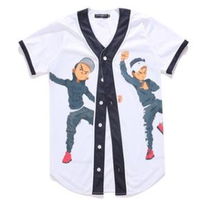 Maillot de Baseball pour hommes, T-shirt imprimé en 3d, chemise à boutons, unisexe, sous-vêtements décontractés, Hip Hop, pour adolescents, 014