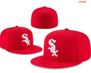 Baseball pour hommes White Sox Taille ajustée LA Snapback Chapeaux Série mondiale Blanc Hip Hop SOX Sport Casquettes Chapeau Gris Coeur Série 