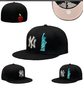 Yankees de baseball pour hommes Chapeaux de taille ajustée LA Snapback Hats World Series blanc Hip Hop SOX Sport Caps Chapeau Gris Stitch Heart 
