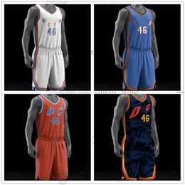 Basketball masculin ensemble Jerseys + Shorts Aaron Wiggins Bismack Biyombo Kenrich Jaylin Williams Ousmane Dien Mike Muscala Adam Flagler Lindy Waters Olivier Sarr