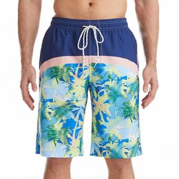 Heren Strandshorts Badpak Trendy Tropische Plant Print Board Shorts Losse Trunks met Trekkoord Hawaiiaans Strand Vacati Zwemkleding u6xf#