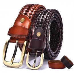 Ceinture pour hommes Faux cuir tressé tissé Style coréen décontracté tout assorti Simple ceintures de marée à la mode 5 couleurs C190408012954