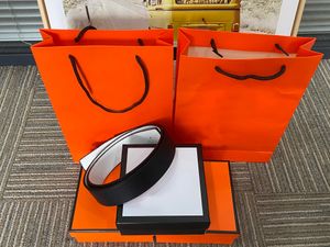 Herenriemen ontwerper Damesriem H thuis luxe klassieke riemgesp lederen zakenmanaccessoires met oranje doos