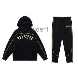 Sweat à capuche noir pour hommes Trap Star Veste d'hiver Designer Pull Ensembles Trapstar Sportswear Rainbow Print Sweat à capuche brodé Costumes pour hommes et femmes Z32F HKYT