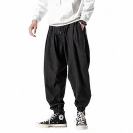 Mannen Zwarte Broek Hip Hop Streetwear Fi Jogger Harembroek Man Casual Joggingbroek Mannelijke Broek Big Size 5XL n85i #