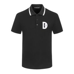 T-shirt polo à plaque logo noir blanc pour homme T-shirts d'été broderie à manches courtes T-shirt élastique respirant High Street Polos Vêtements de marque 84161