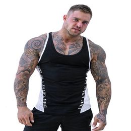 Heren Zwart Wit Mouwloos T-shirt Zomer Mannelijke Tank Tops Vest Mannen Ademend Slanke Sport Fitness Slanke Sneldrogende undershi323L