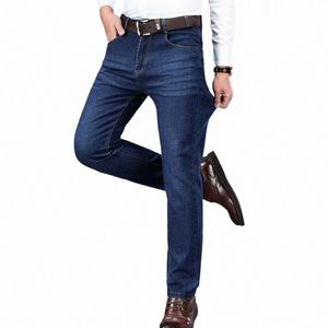 Jeans de marque à jambe droite pour hommes, grande taille 40, Busin décontracté, pantalon en Denim extensible, pantalon quotidien pour hommes, Z2FS #