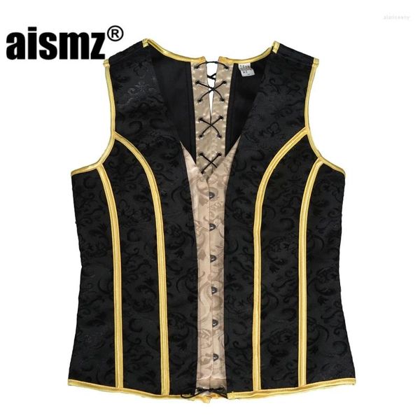 Moldeadores de cuerpo para hombres Aismz Shapewear Corsé Slim Fit Tank Top Belly Moderador Correa Pecho Carpeta Chaleco Chaleco Chaqueta