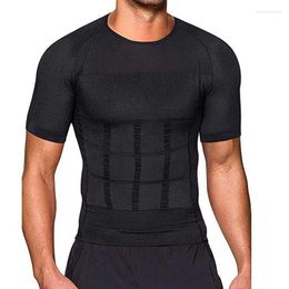 Moldeadores de cuerpo para hombres BurVogue para hombre adelgazante Shaper Camisa de compresión sin costuras Control de barriga Fajas más delgadas Ginecomastia Camiseta interior