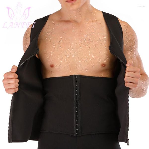 Hommes Body Shapers LANFEI Néoprène Minceur Sauna Sweat Gilet Hommes Taille Formateur Entraînement Gym Shapewear Shaper Body Lesté