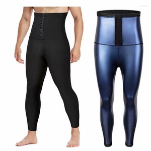 Heren body shapers heren sauna zweet shorts fitness capris broek oefening leggings leggings hoge taille thermo workout sportschool korte training
