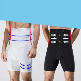 Body Shapers voor mannen Mannen Body Shaper Waist Trainer Afslankende shorts Hoge taille Shapewear Modelleren Slipje Boxershorts Stretch Tummy Control Ondergoed 230606