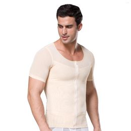 Heren body shapers mannen compressie shirt buikbestrijding strak vest slanke shaper workout verbergt borst onderhirt taille trainer