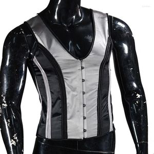 Hommes Body Shapers Hommes Corset Façonner Gilet Avec Bretelles Taille Formateur Tum Contrôle Minceur Débardeurs Complet Homme Shapewear Pour Court Party