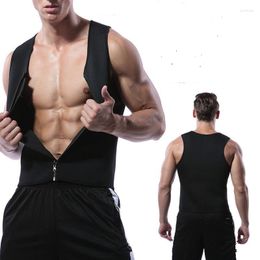 Corps pour hommes Shapers Men Néoprène Traineur Trainer Sweat Sauna Suit Gest Shaper Corset For Weight Loss with Zipper Tob Top Workout Shirt 2022