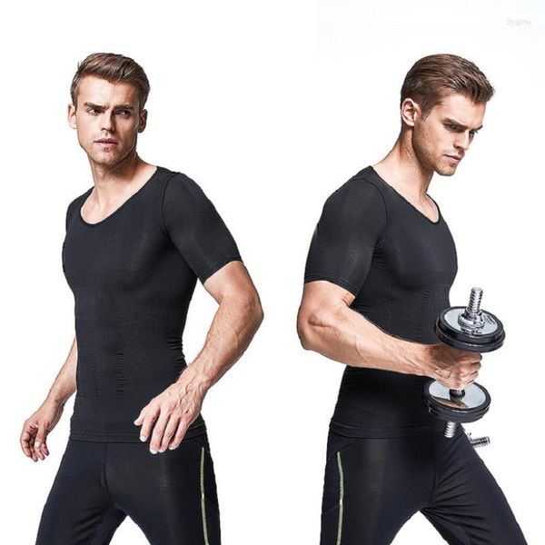 Moldeadores de cuerpo para hombre, camiseta interior transpirable para hombre, camisetas ajustadas, corsés que absorben la cintura para hombre, moda adelgazante resistente