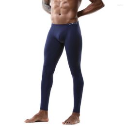 Hommes corps Shapers hommes hommes longs Johns translucide glace soie mâle serré Leggings sous-vêtement thermique élastique Thermo caleçon