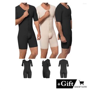 Body Shapers pour hommes Sous-vêtements modelants pour hommes Body sexy Slim Butt-lifting Abdomen Short Corset Jumpsuit Manches courtes Shapewear