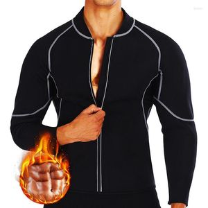 Hommes Body Shapers Hommes Slim Taille Entraîneur Sous-Vêtement Thermique Veste À Manches Longues Chemise De Sport Perte De Poids Néoprène Sauna Costume Shaper