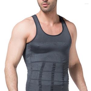 Hommes Body Shapers Hommes Minceur Bâtiment Shaper 2022 Hommes Taille Cincher Corset Sport Gilet Couleur Unie Sans Manches Fitness Sous-Vêtements