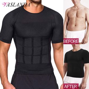 Body Shapers pour hommes T-shirt amincissant pour hommes Chemise de compression Sous-vêtements pour élargissement du sein pour femmes Taille Trainer Muscle Tank Top Minceur 230329