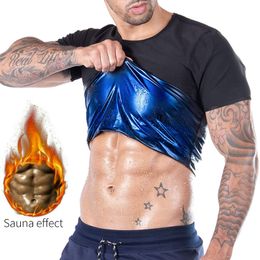 Moldeadores de cuerpo para hombres Traje de sauna para hombres Trampa de calor Fajas Sudor Body Shaper Chaleco Saunasuits más delgados Compresión Térmica Top Fitness Workout Shirt 230710