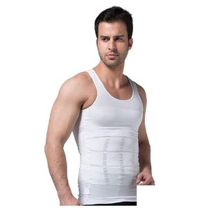 Men's Body Shapers Hommes Minceur Shapewear Corset Gilet Chemise Compression Abdomen Ventre Ventre Contrôle Slim Taille Cincher Sous-Vêtements Drop Dhins