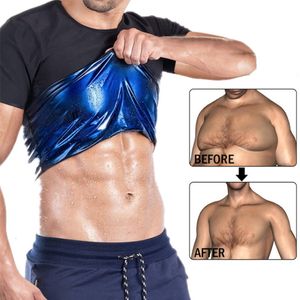 Heren lichaamsvormen mannen zweet sauna t-shirt taille trainer afslanke pak body shapers shapewear corset ondergoed buikcontrole fitness vetbrand tops 230519