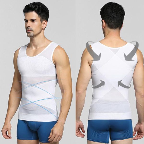 Hommes Body Shapers Hommes T-shirt Perdre du poids Minceur Tops Poitrine Ventre Ventre Shapewear Posture Correcteur T-shirt 230825