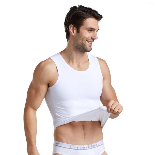 Hommes Body Shapers Hommes Undershirt Entraîneur Ventre Sueur Poitrine Gynécomastie Taille Compression Gilet Minceur Seins Shaper Tops