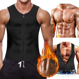 Shapers pour hommes Hommes Taille Formateur Gilet Néoprène Sauna Costume Corset Hommes Minceur Shaper Fermeture À Glissière Débardeur Entraînement Compression ChemiseMen's