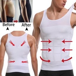 Body Shapers voor heren Compressieshirt voor heren Afslanken Body Shaper Taille Trainer Vest Training Tanktops Abs Buik Undershirts Shapewear Shirts 230606