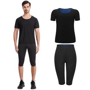 Body Shapers voor heren Heren saunapak Heat Trapping Shapewear Sweat Shaper Shirt Slimmere broek Compressie thermische top Fitness leggingsets 231124