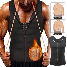 Heren Body Shapers Heren Shaper Saunapak Zweetvest Afslanken Taille Trainer Gewichtsverlies Shirt Vet Workout Tanktops Shapewear Met