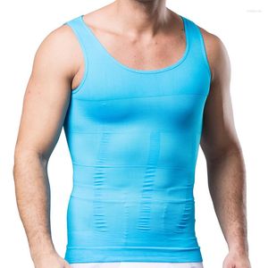 Body Shapers pour hommes T-shirts de compression sans manches pour hommes Gilet de contrôle du ventre amincissant Hommes Shapewear Fitness Abdomen Débardeurs Shaper Corset