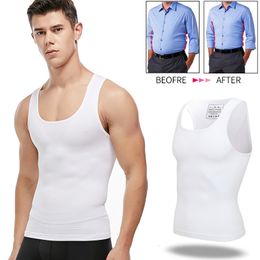 Moldeadores de cuerpo para hombre Camisas de compresión de pecho para adelgazar Body Shaper para hombre Fajas de control de barriga Ginecomastia Abdomen Chaleco delgado Entrenador de cintura Corsé 230506