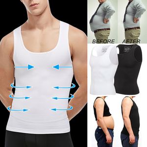 Moldeadores de cuerpo para hombre Camisa de chaleco moldeador de cuerpo adelgazante para hombre Abs Abdomen Camisa de compresión para ocultar Ginecomastia Moobs Entrenamiento Camisetas sin mangas Camisetas 230606