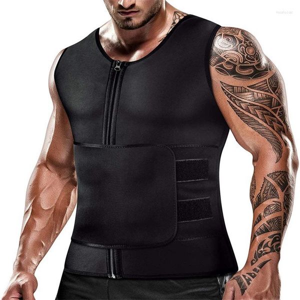 Body Shapers pour hommes Néoprène Compression Shapewear Entraîneur Zipper Corset Minceur Chemise Entraînement Sauna Taille Gilet Fitness Sweat Shaper